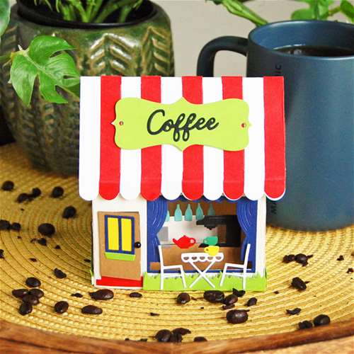 Americana Coffee Shop Pop-Up Card