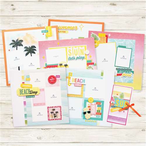 Beach Time Scrapbook Pages with Bonus Folio Album