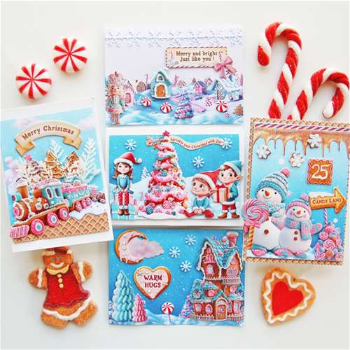 Candy Christmas Cards feat. Stamperia
