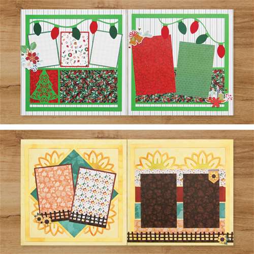 Christmas Lights and Sunflowers 2-Page Layouts