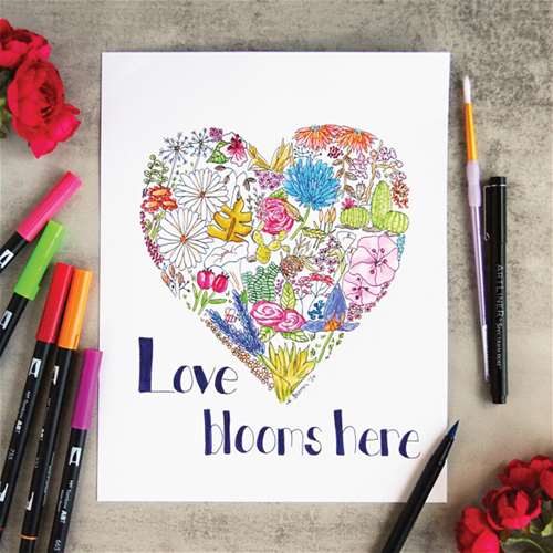 Love Blooms: Pen &amp; Ink with Watercolor Markers