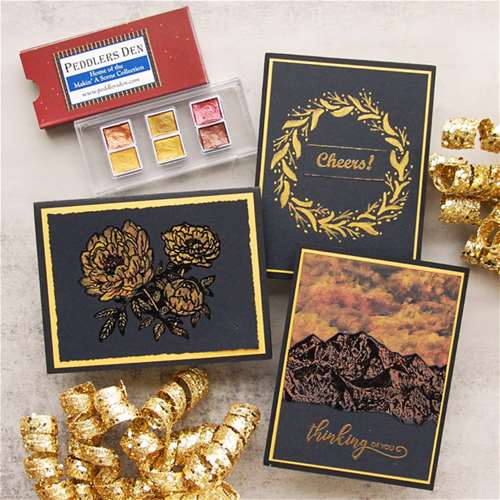 Metallic Watercolor Cards