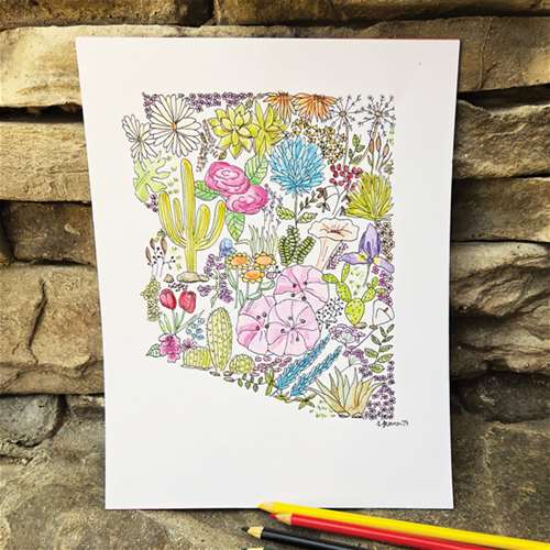 Playing with Watercolor Pencils - Arizona Home