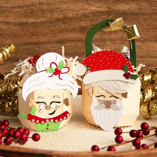 Santa &amp; Mrs. Claus Pop-Up Card &amp; Treat Bucket 