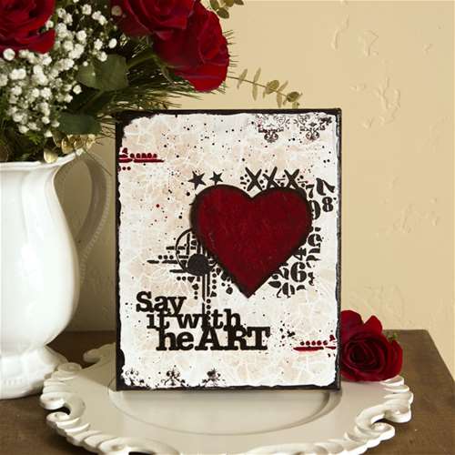 Say It with Heart Mixed Media Canvas