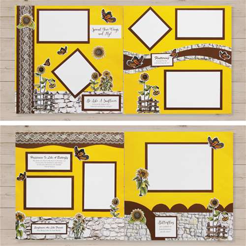 Sunflowers &amp; Butterflies 4-Page Spread